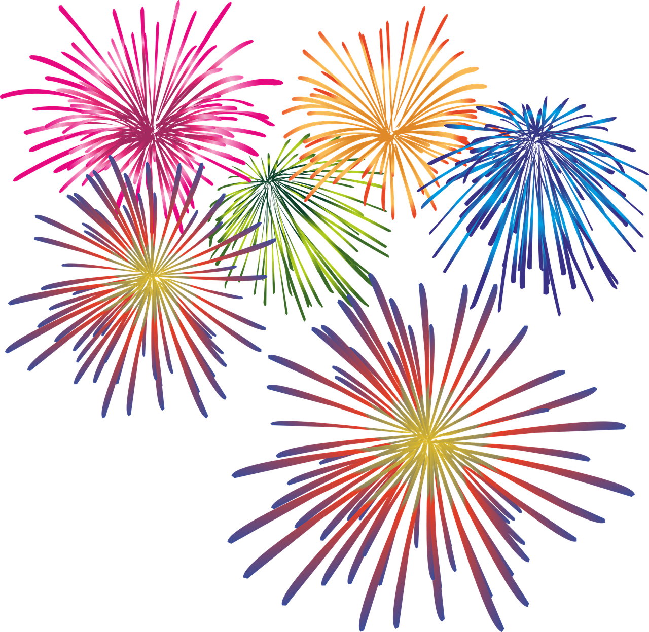 Clipart mit buntem Feuerwerk